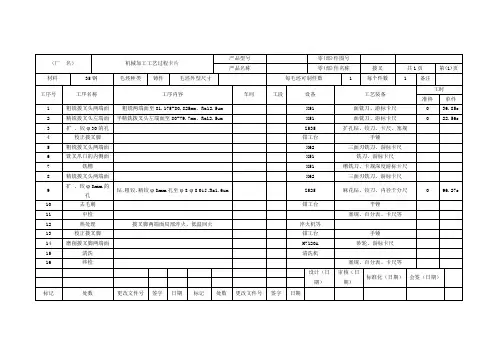 机械加工工艺过程卡片模版 2