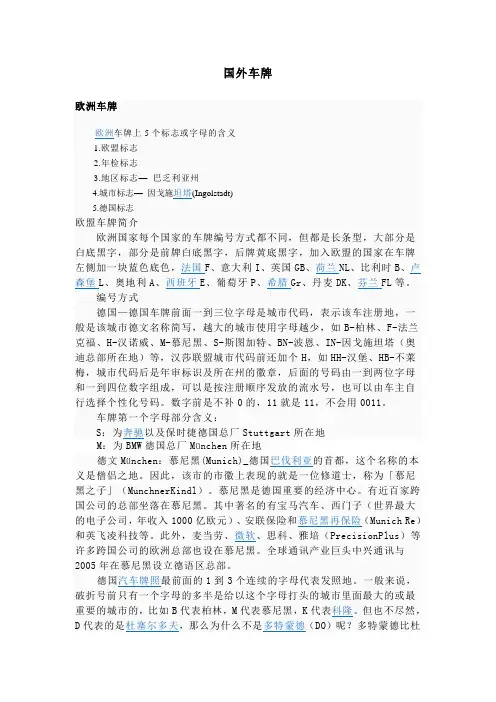 国外车牌