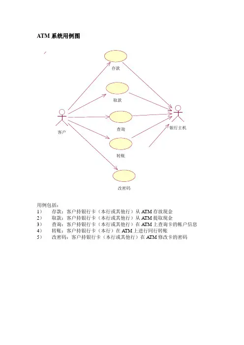 用例规约示例-ATM用例图-取款