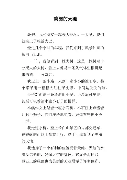 美丽的天池