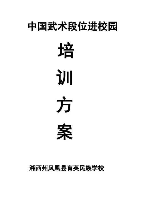 武术进校园实施方案