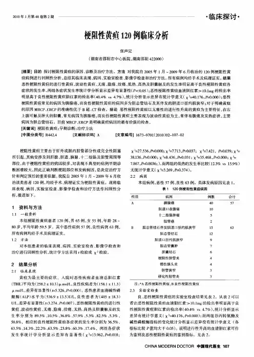 梗阻性黄疸120例临床分析