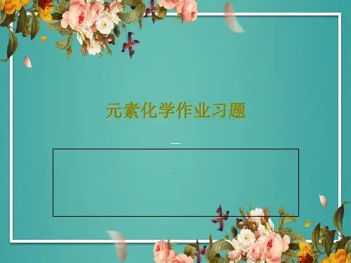 元素化学作业习题24页PPT