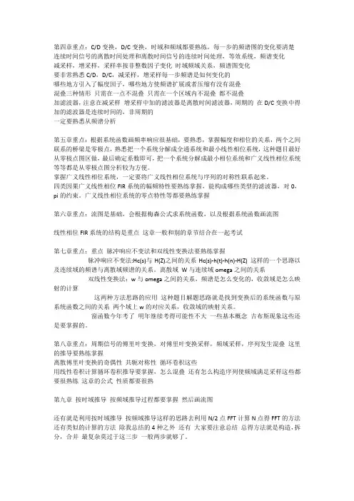 上海交通大学离散时间信号处理819DSP考研重点
