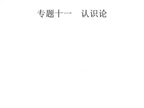 天津市高考政治二轮复习专题十一认识论课件