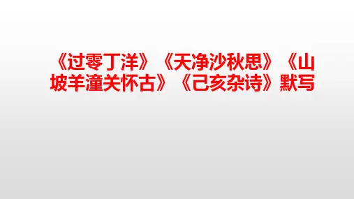 《过零丁洋》《天净沙秋思》《山坡羊潼关怀古》《己亥杂诗》默写
