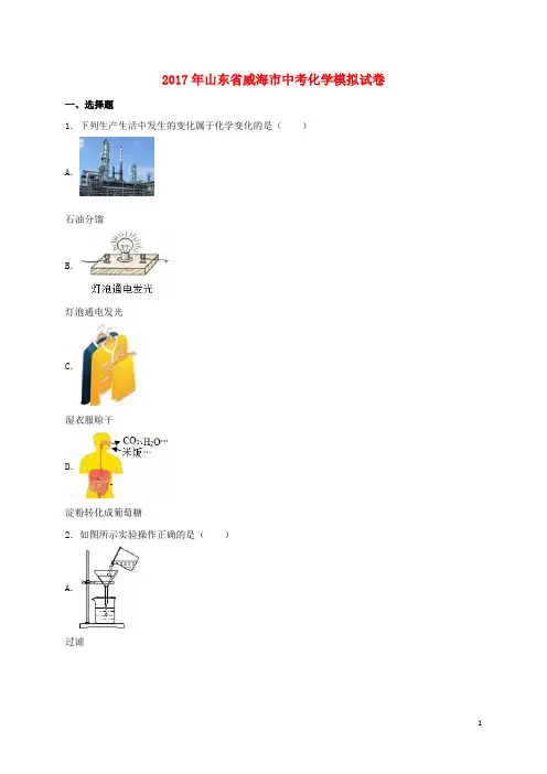 威海市2017年中考化学模拟试卷