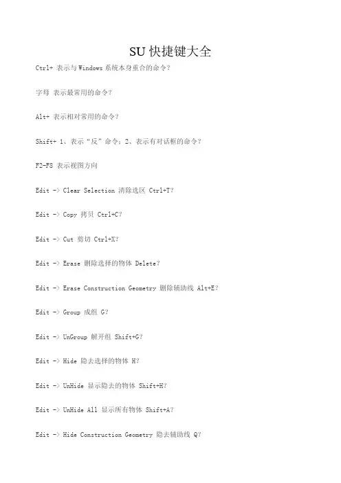 SU快捷键大全