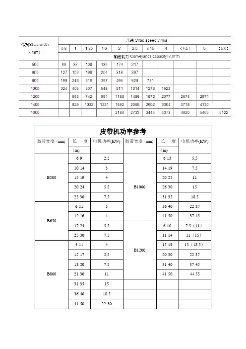 输送带选型