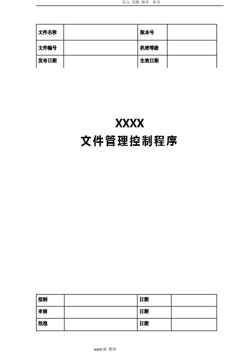 文件管理控制程序文件