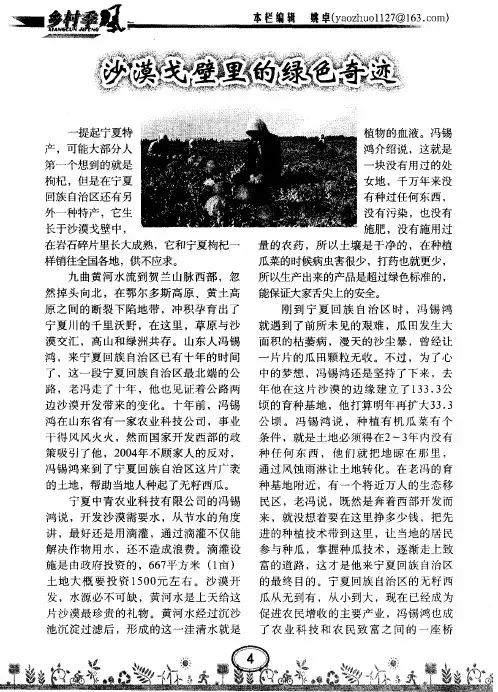 沙漠戈壁里的绿色奇迹