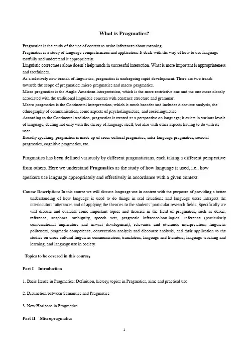 What is Pragmatics修改