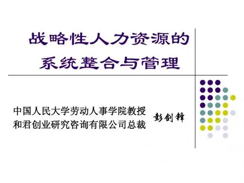 21 战略性人力资源的系统整合与管理-彭剑峰-119页