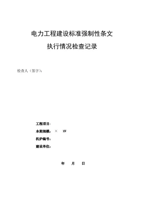 电力强条检查表