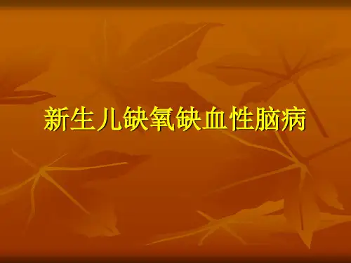 新生儿缺氧缺血性脑病 ppt