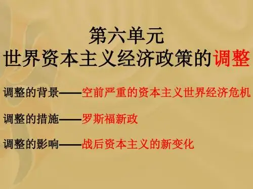 人教版历史必修二6.17空前严重的资本主义世界经济危机课件(共30张PPT)