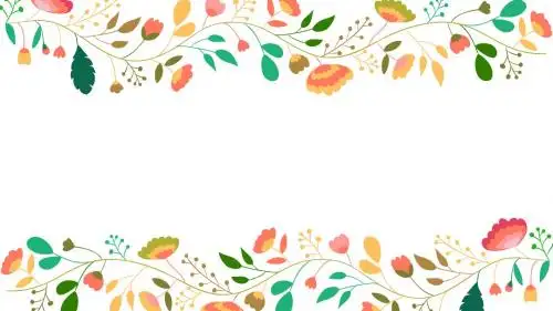 插画小清新年中工作汇报ppt背景模板