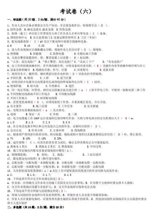 国家电网电力安全工作规程(六)