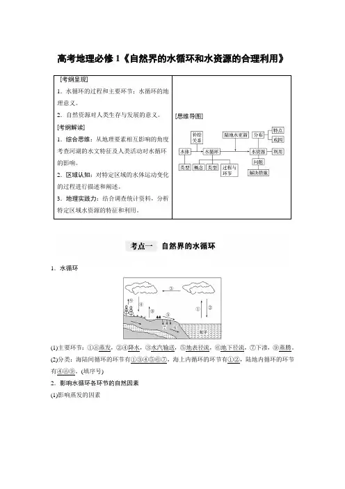 高考地理必修1《自然界的水循环与水资源的合理利用》