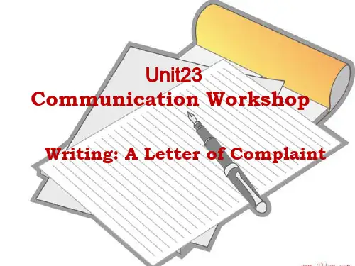 定稿Writing A Letter of Complaint