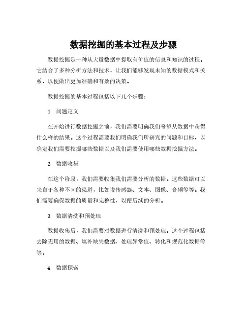 数据挖掘的基本过程及步骤