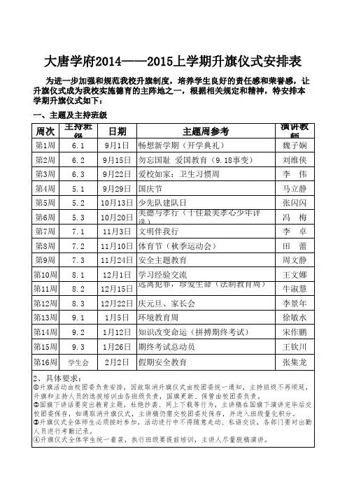 升旗仪式主题