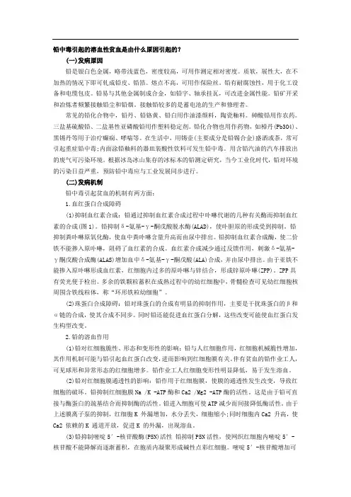 铅中毒贫血