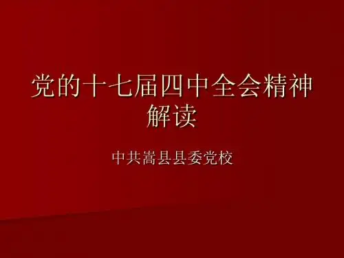 党的十七届四中全会精神解读