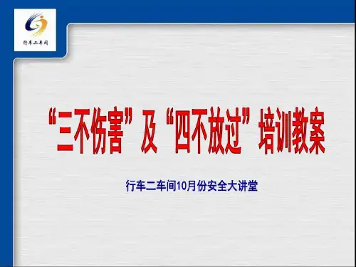 “三不伤害”及“四不放过”车间安全培训教案共33页