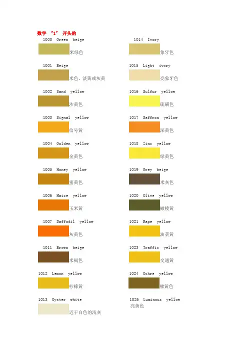 国际RAL标准劳拉色卡