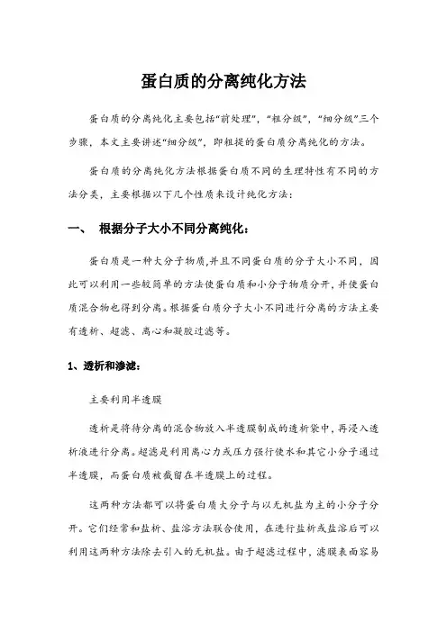 蛋白质的分离纯化