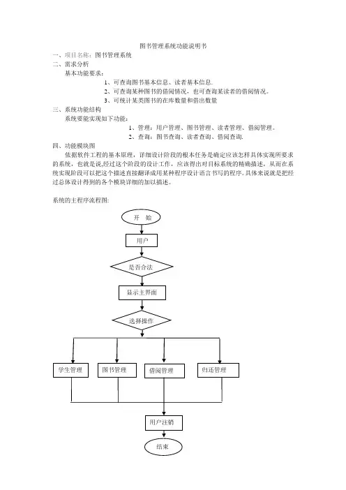 图书管理系统功能说明书