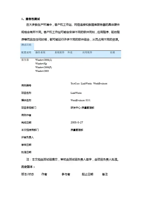 软件测试用例实例非常详细汇总