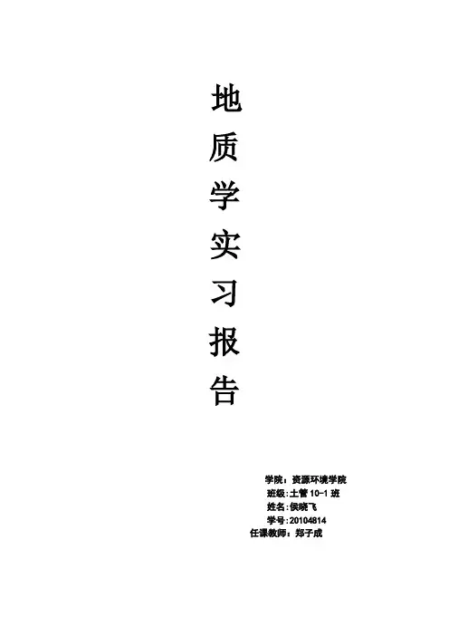地质学实习报告