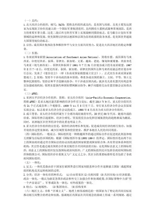 国际组织概论重点完整版