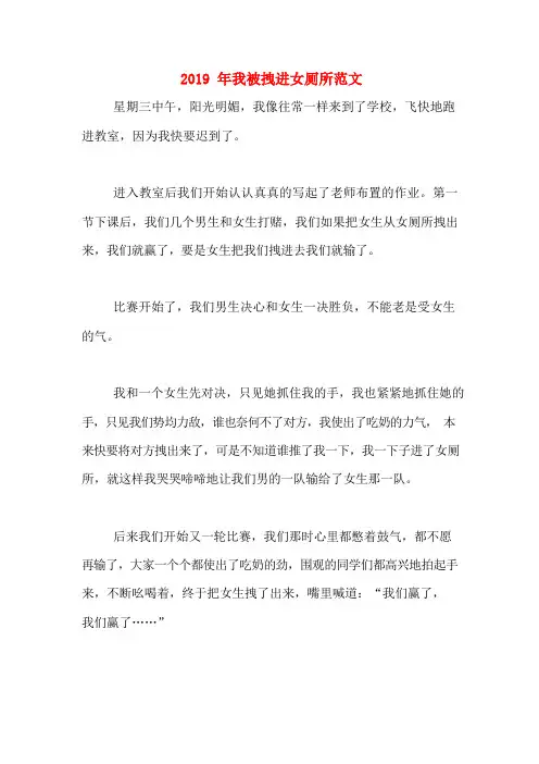 2019年我被拽进女厕所范文