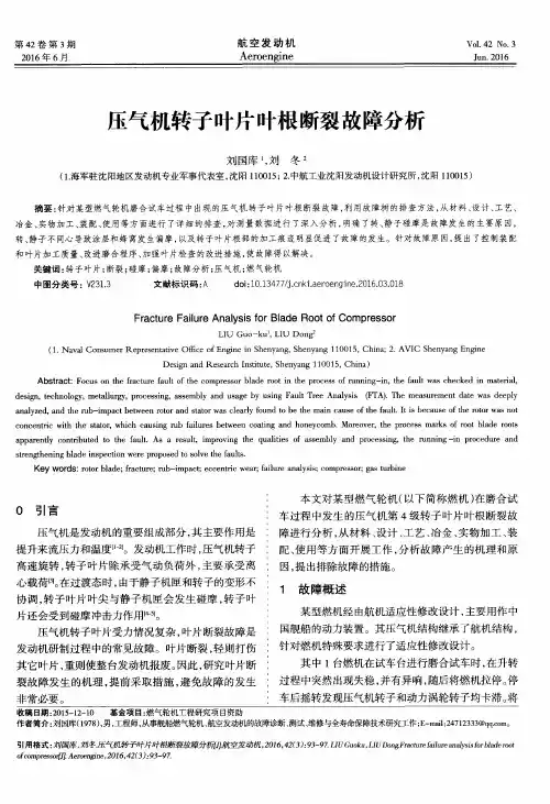 压气机转子叶片叶根断裂故障分析