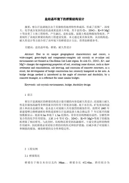 盐结晶环境下的桥梁结构设计