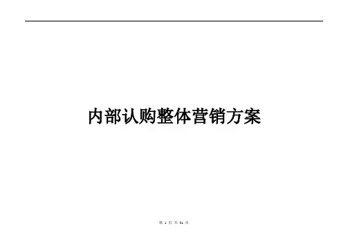 内部认购整体营销方案