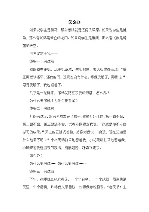 六年级作文：怎么办作文600字