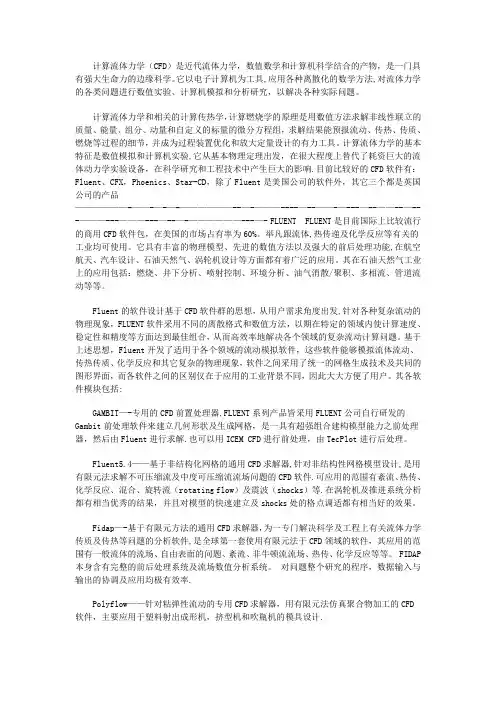 CFD商业软件综合介绍