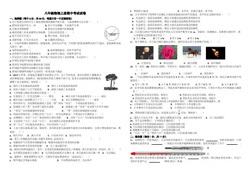 2012新人教版八年级物理上册期中考试试卷