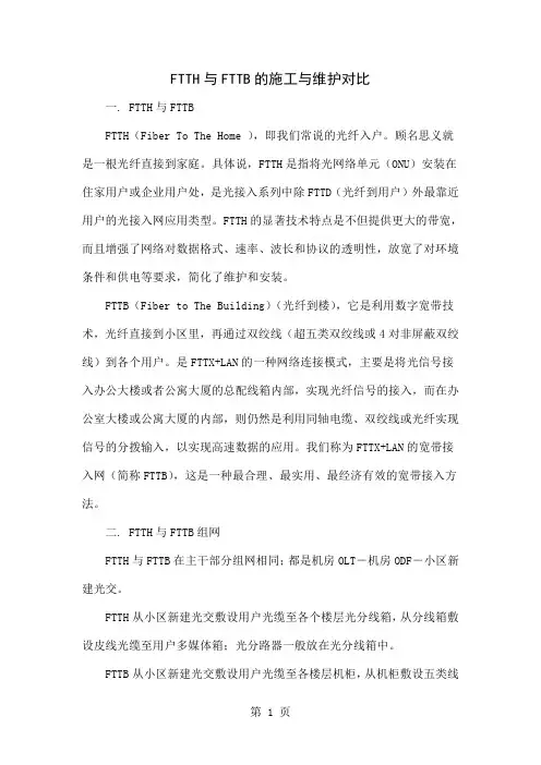 FTTH与FTTB的施工与维护对比-5页精选文档