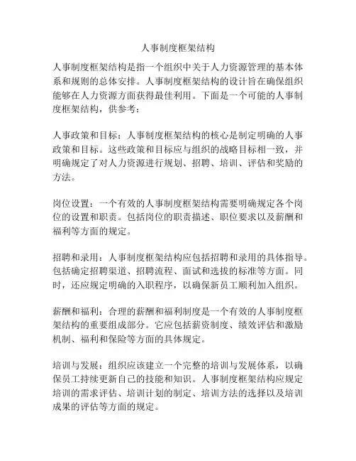 人事制度框架结构