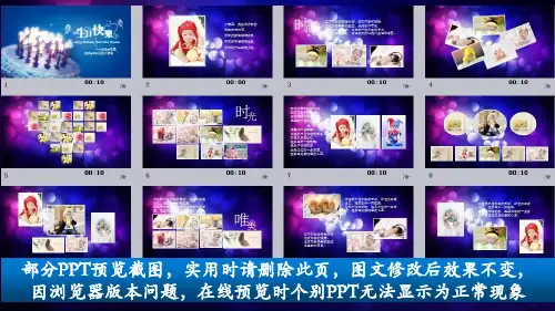 温馨暖系色调生日快乐、儿童生日电子贺卡动态PPT模板【内嵌应景音乐背景】