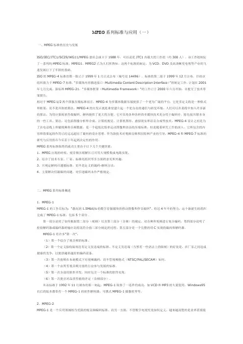 MPEG系列标准与应用4