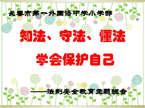 小学生法制安全教育主题班会PPT课件