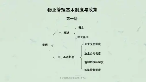 物业管理基本制度与政策-(1)课件