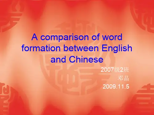 英汉构词法比较PPT