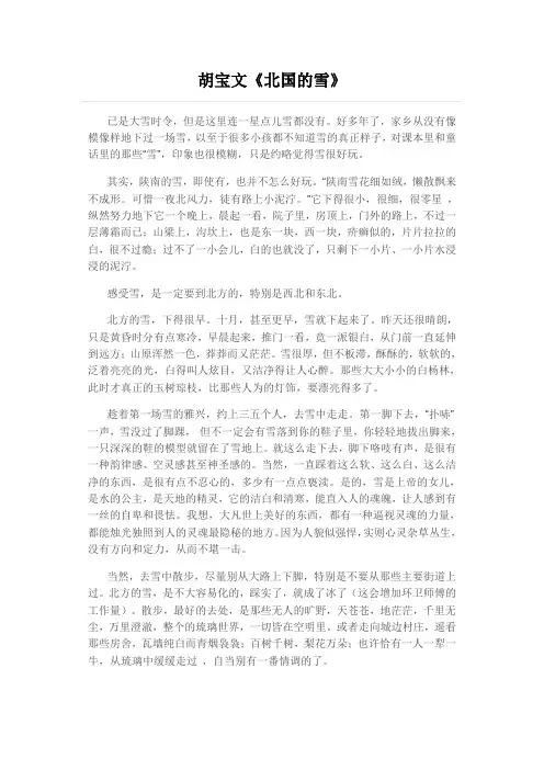 《北国的雪》